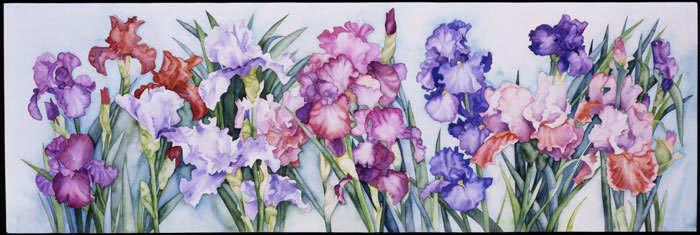 Isabel's Iris Garden giglee by Joan Metcalf